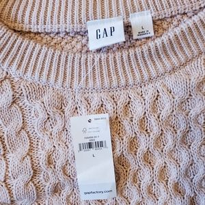 GAP blush pink cotton cable knit sweaters L
